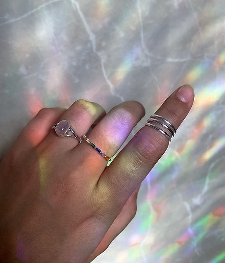 Anel Arco-Íris LifeCharm em Prata 925 Elegância e Cor