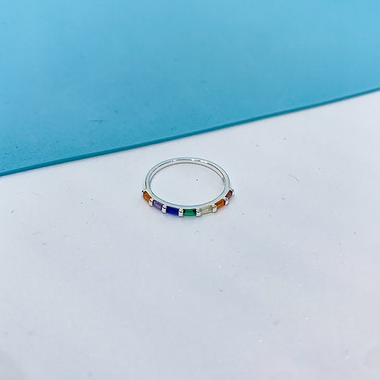 Anel Arco-Íris LifeCharm em Prata 925 Elegância e Cor
