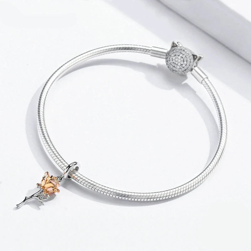 Berloques LifeCharm em Prata 925 - Rosa e Girassol