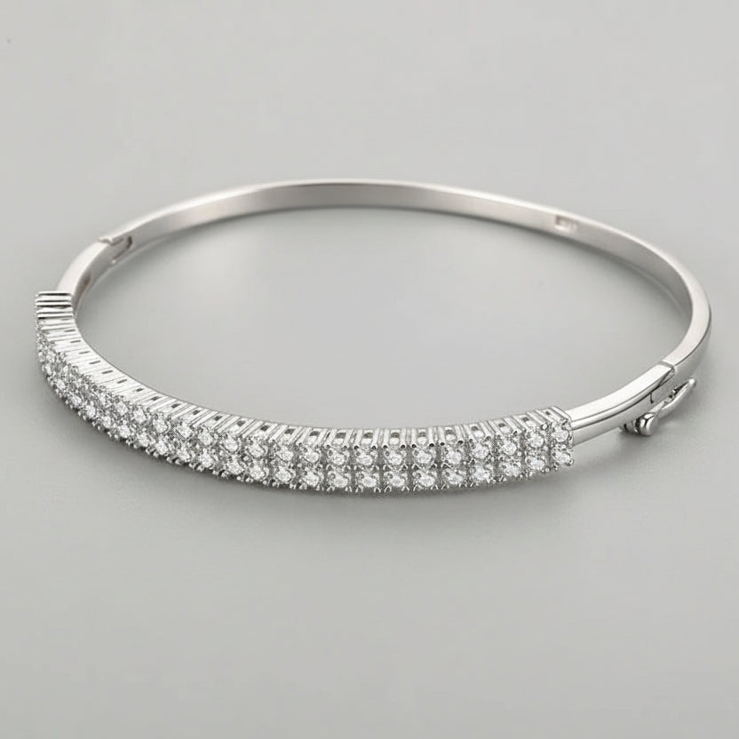 Bracelete Prata 925 Cravejado com Zircônias