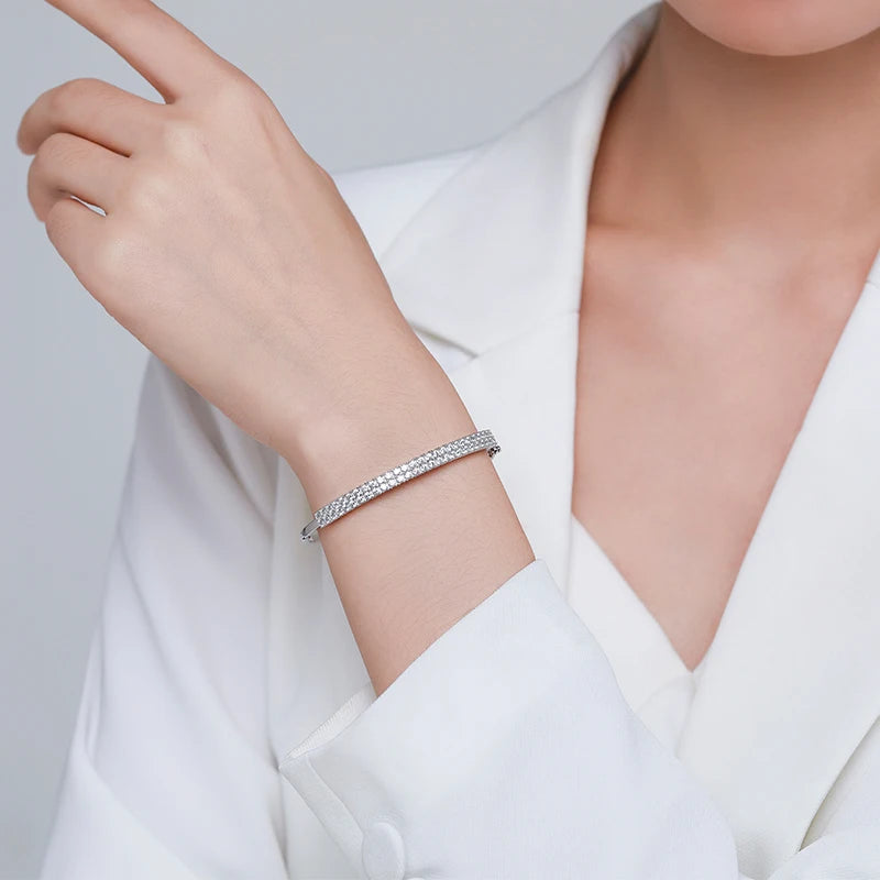 Bracelete Prata 925 Cravejado com Zircônias