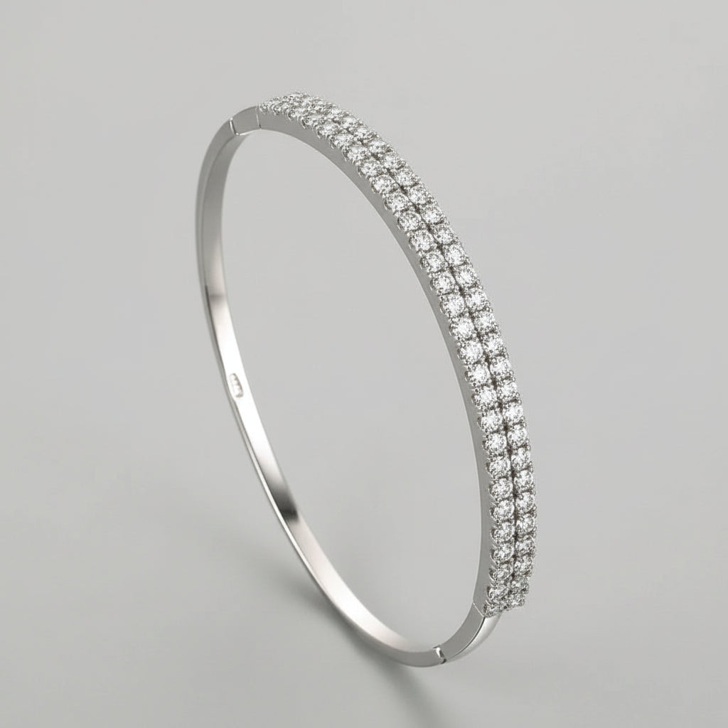 Bracelete Prata 925 Cravejado com Zircônias