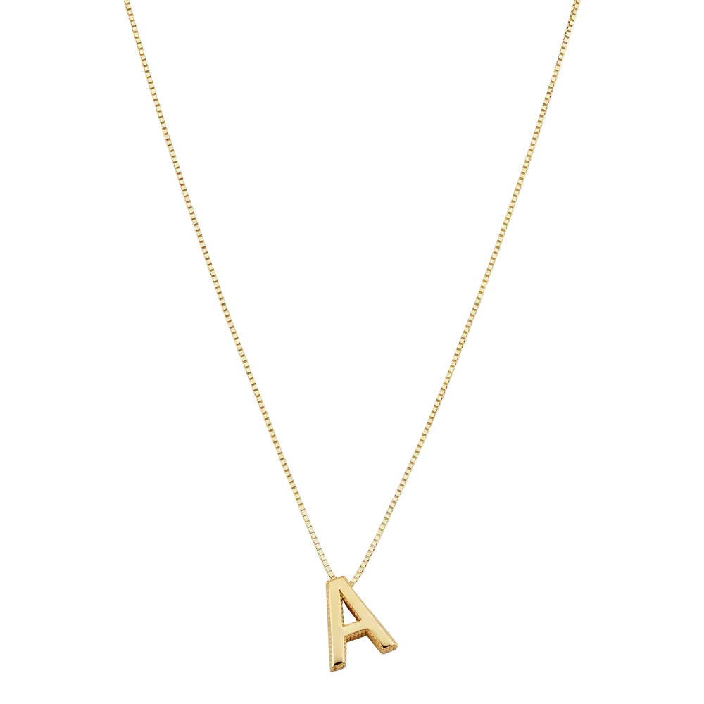 Colar Letra Inicial Personalizada Dourado Feminino