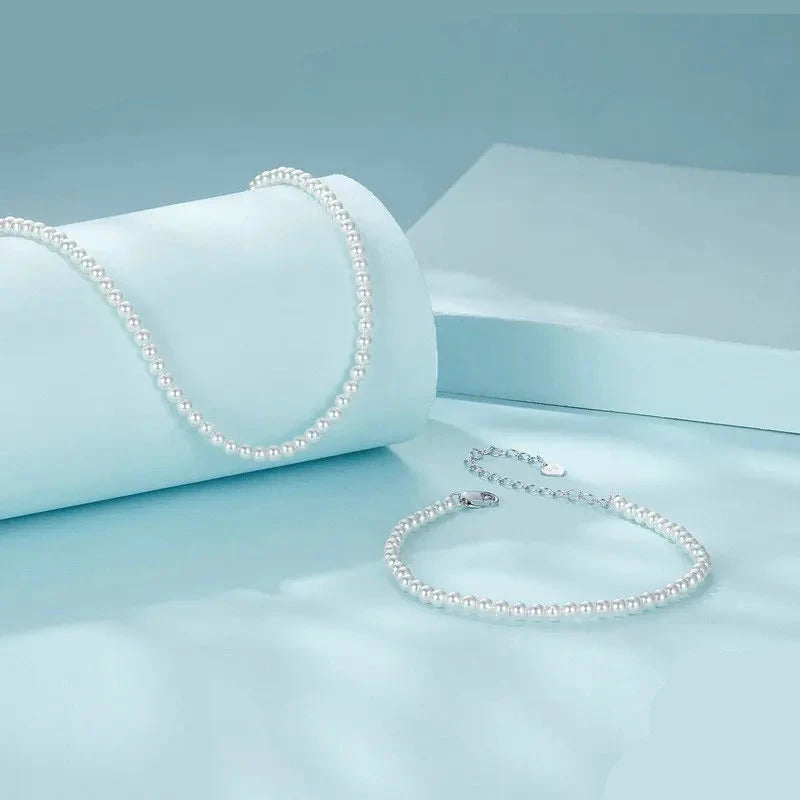 Kit Colar e Pulseira Finas de Pérola em Prata 925 – Elegância Intemporal LifeCharm