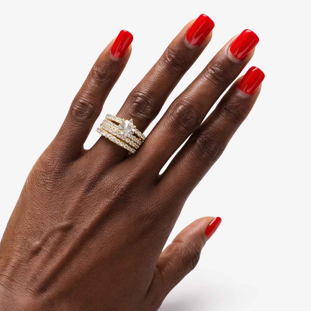 Conjunto de Anéis do Brilho Eterno | Ouro