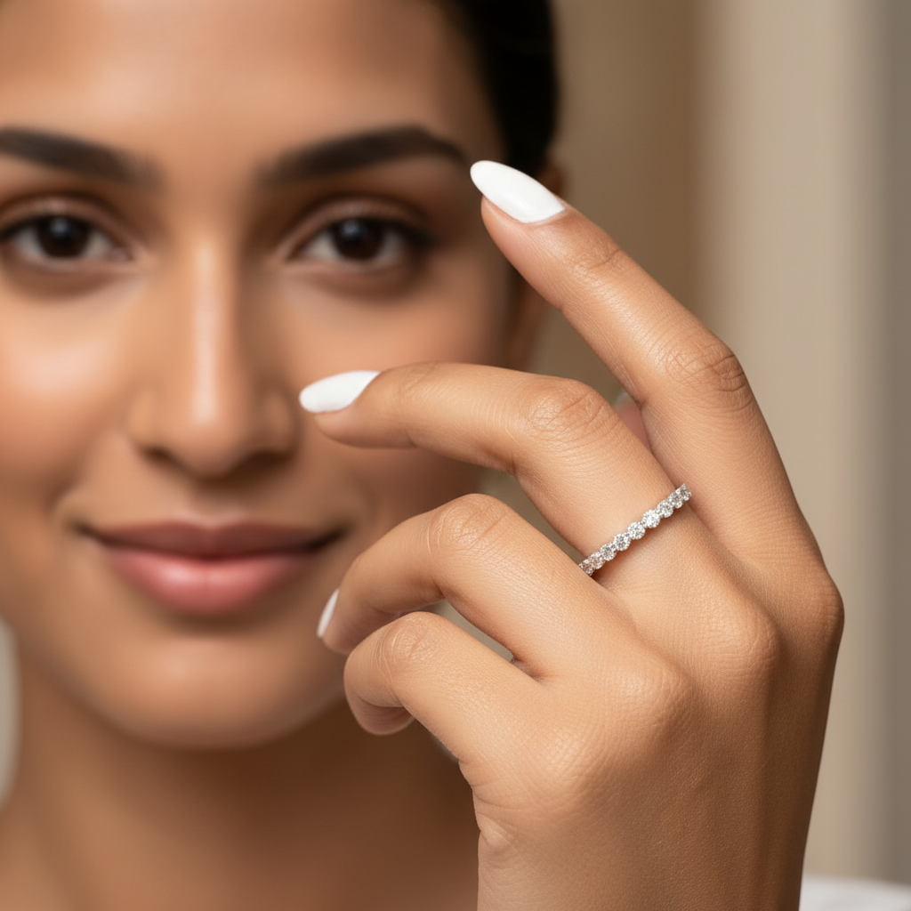 Anel Aparador LifeCharm em Prata 925 com Zircônia: Elegância e Impecabilidade - Life Charm