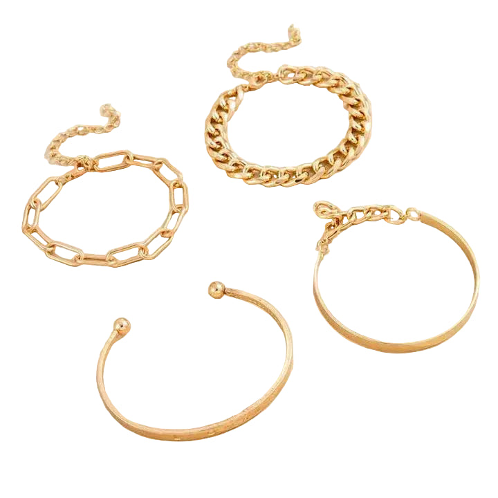 Kit Pulseiras Femininas Douradas Luxo - Life Charm