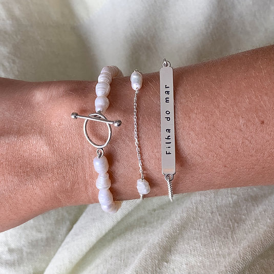 Pulseira Filha do Mar LifeCharm em Plaquinha: Beleza e Serenidade do Oceano