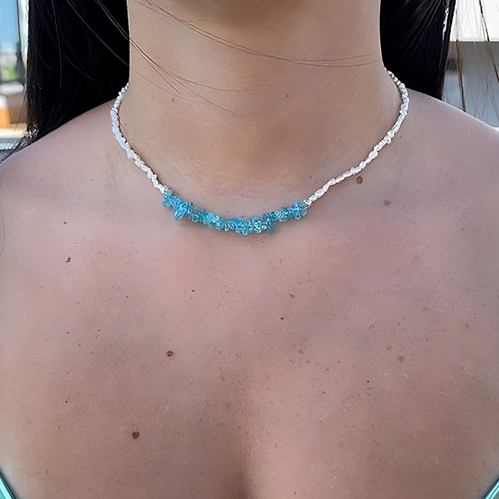 Choker de Pérola com Apatita LifeCharm em Prata 925: Elegância Atemporal e Sofisticação