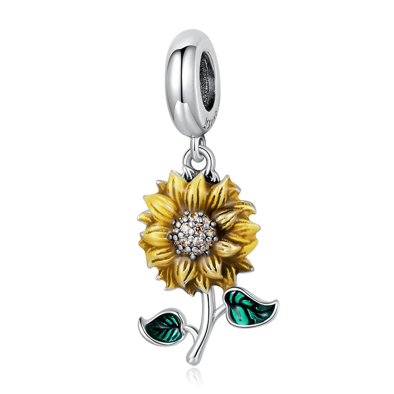 Berloques LifeCharm em Prata 925 - Rosa e Girassol