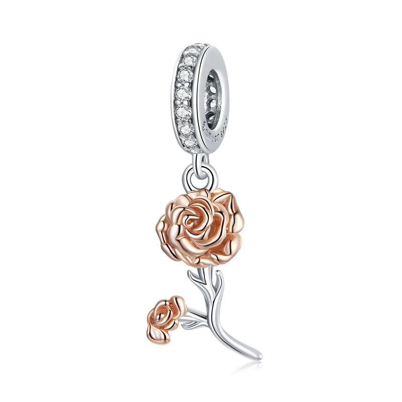 Berloques LifeCharm em Prata 925 - Rosa e Girassol