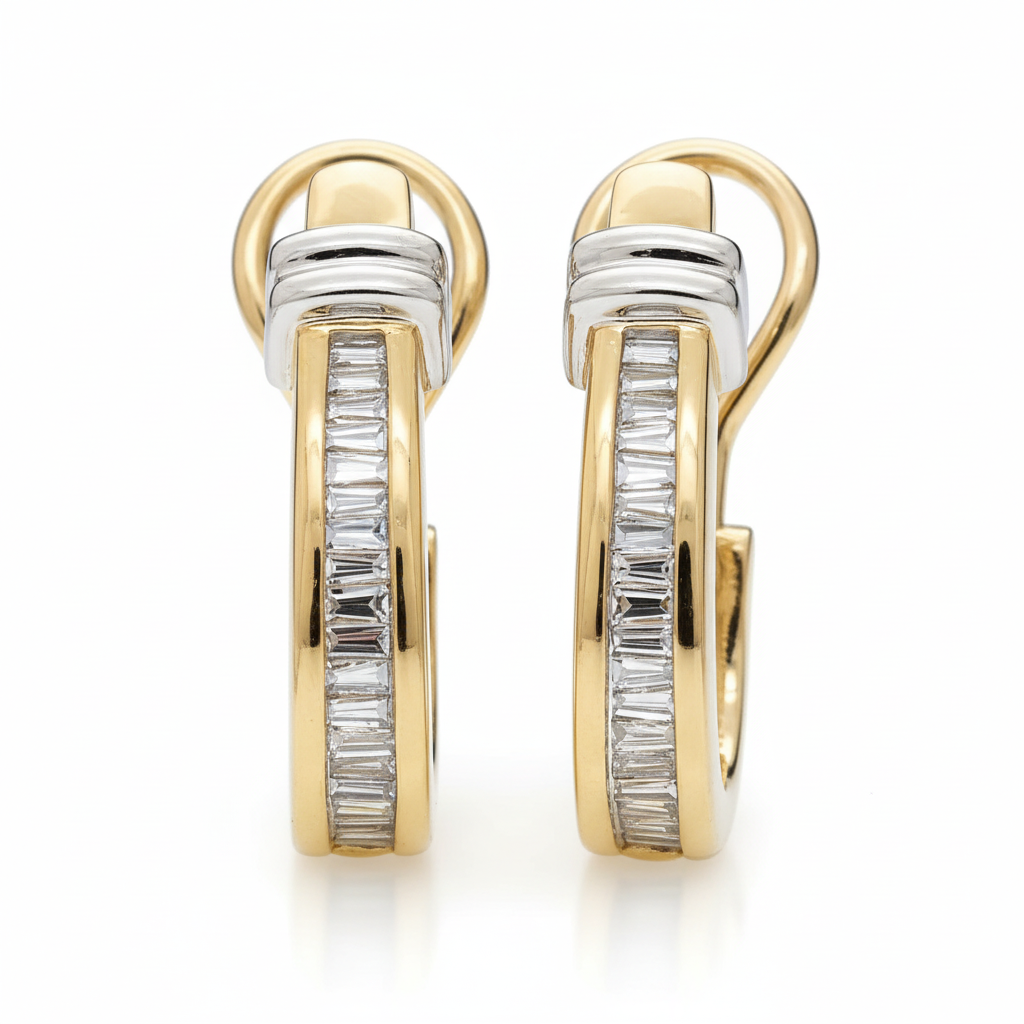 Brinco Argola Dourado com Zircônia