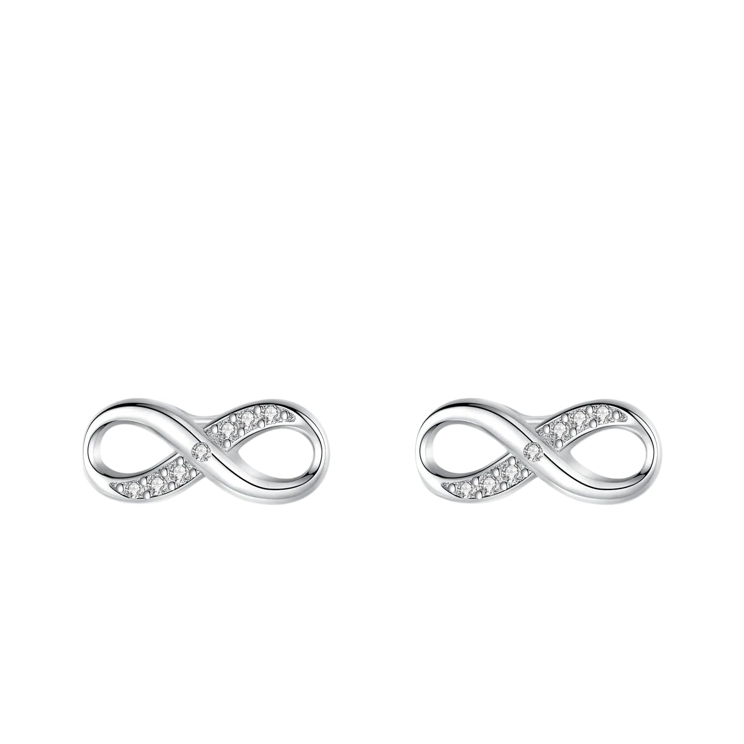 Brinco Infinito Cravejado em Prata 925
