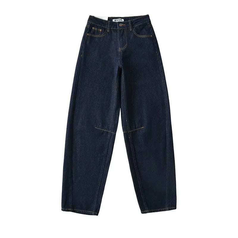 Retro American Waed Arc Blade Jeans High Waist Wide Leg Pants Casual Chic Design Spring Summer Autumn Winter Seasonal Use Life Charm