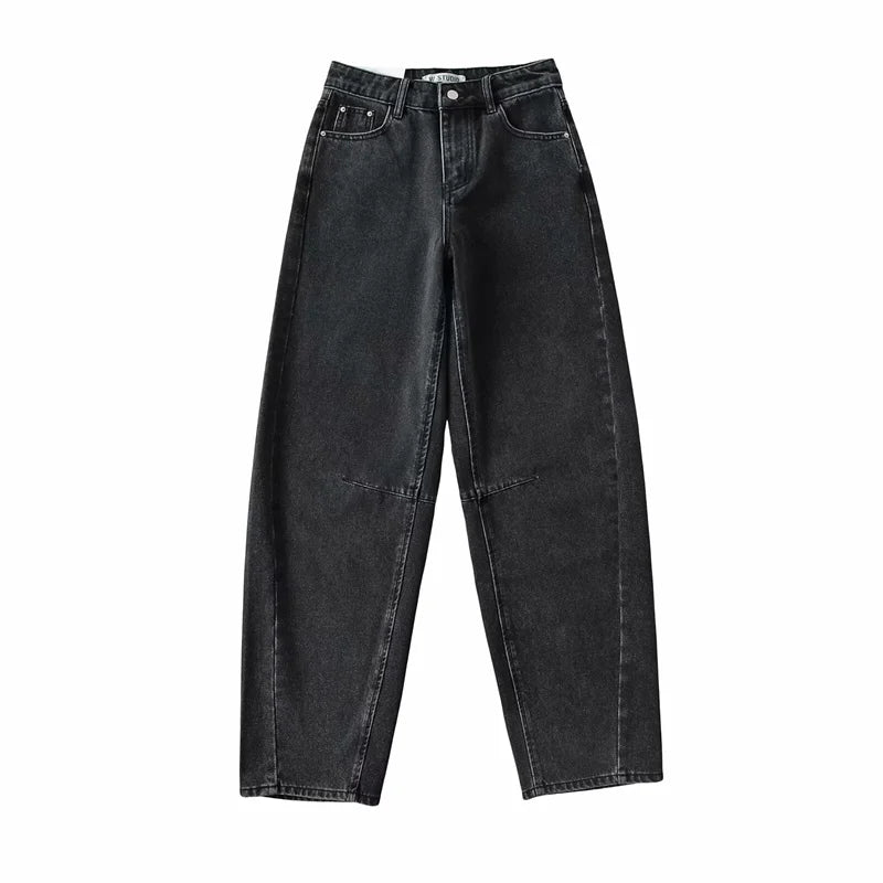 Retro American Waed Arc Blade Jeans High Waist Wide Leg Pants Casual Chic Design Spring Summer Autumn Winter Seasonal Use Life Charm