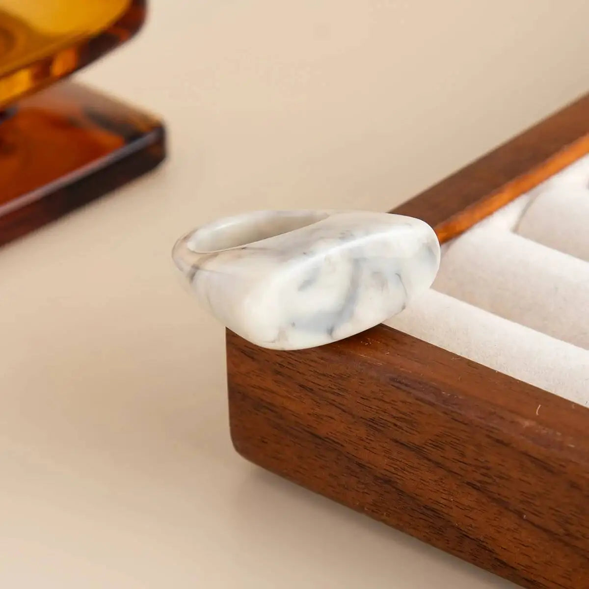 Anel de Resina Colorido Marmorizado Chunky – Kit 6 Unidades ou Avulso