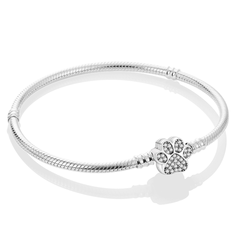 Pulseira para Berloque em Prata 925 com Charme de Patinha