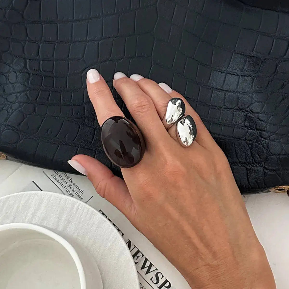 Conjunto Dual Essence – Anéis Esculturais