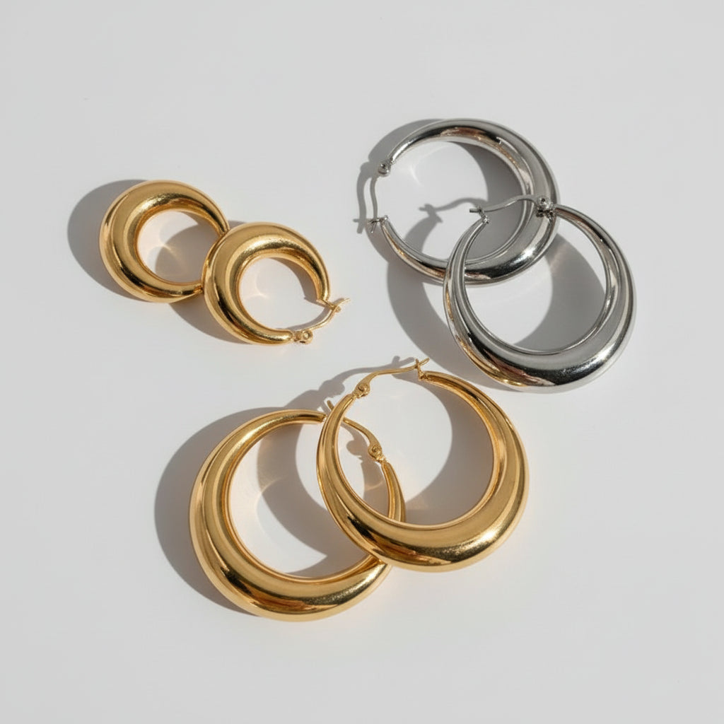 Brinco Luna – Argola Escultural Bold - Life Charm
