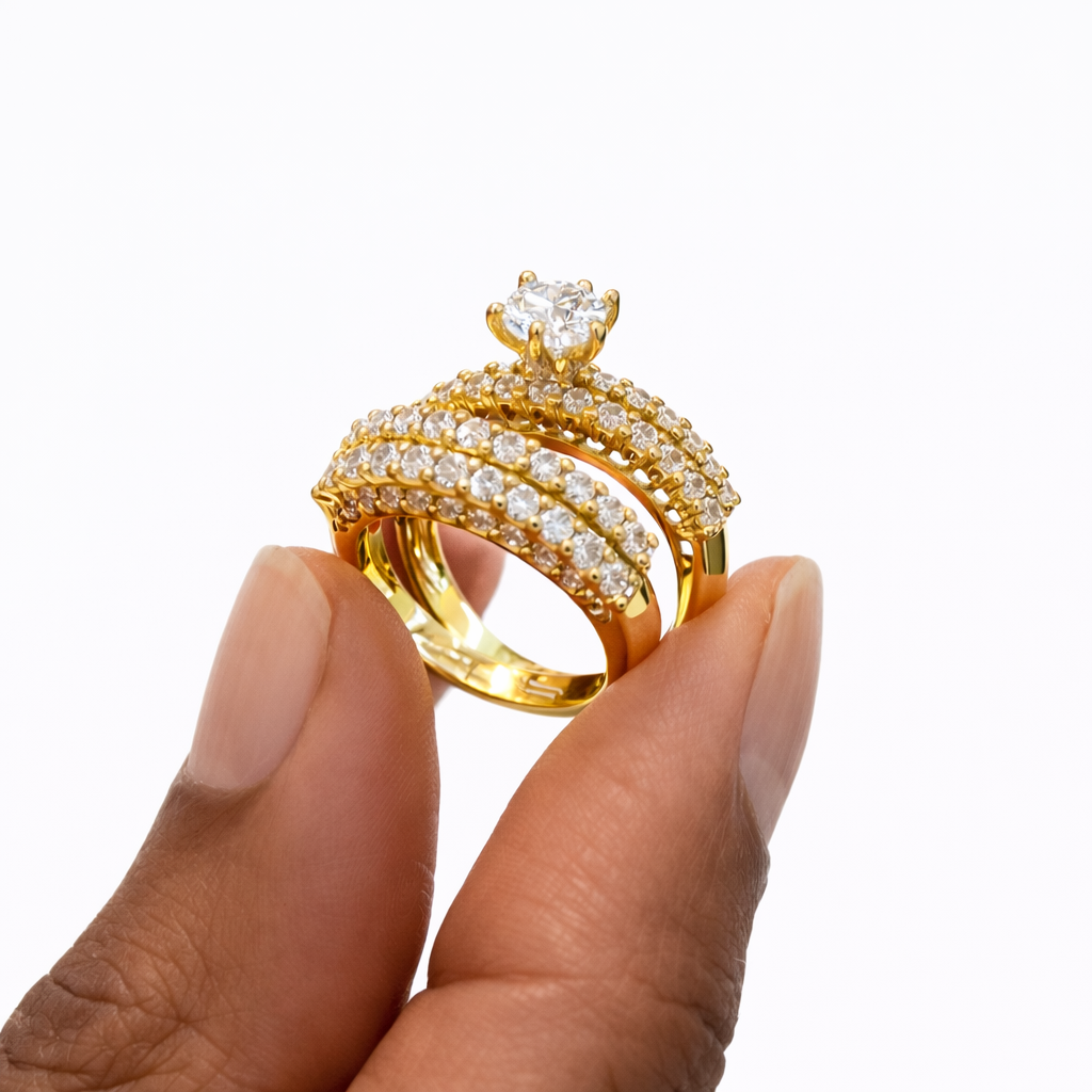 Conjunto de Anéis do Brilho Eterno | Ouro