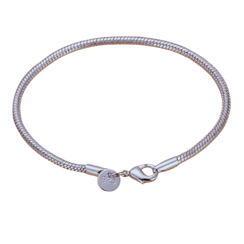 Pulseira para Berloques em Prata 925 com Fecho Comum