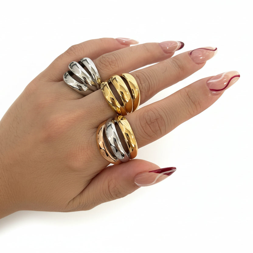 Anel Trifecta Antigo Grosso