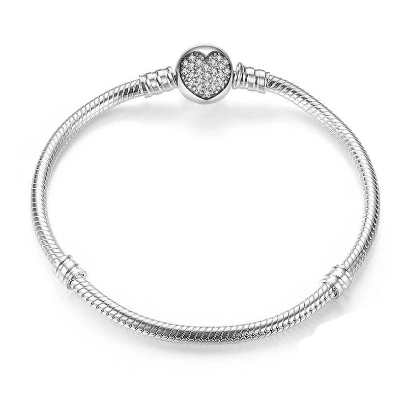 Coleção Brilho do Amor – Kit Exclusivo de Berloques e Pulseira Cravejados em Prata 925 - Black Friday